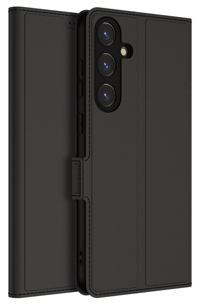 Kapa Noble Slim Magnetic Leather Flip Case Cover for Samsung Galaxy S24 | Card Holder Stand Leather Flip Wallet Case (Black) - Mobizang