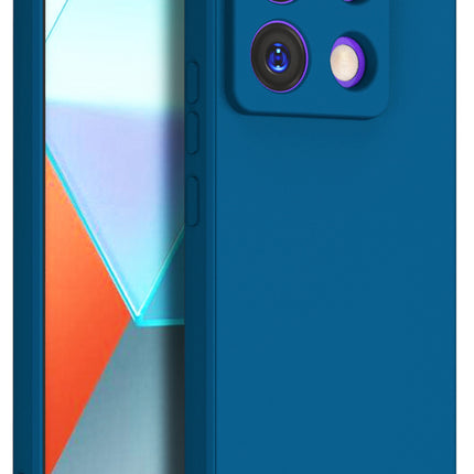 Kapa Matte Protective Lens Flexible Back Cover for Poco X6 PRO / Redmi Note 13 PRO | Slim Silicone with Soft Lining Shockproof Full Body Bumper Case (Blue)