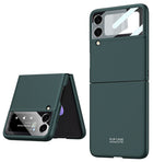 Ultra Thin Back Case for Samsung Galaxy Z Flip 3 , Inbuilt Glass Window Back Cover , Green