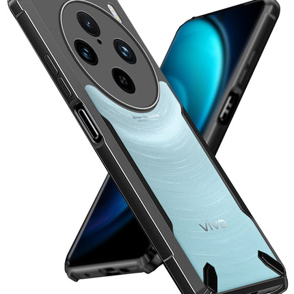Kapa Bull Clear Back Cover for Vivo X100 Pro | [Military Grade Protection] Shock Proof Slim Hybrid Bumper Case (Black)