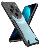 Kapa Bull Clear Back Cover for Vivo X100 Pro | [Military Grade Protection] Shock Proof Slim Hybrid Bumper Case (Black)