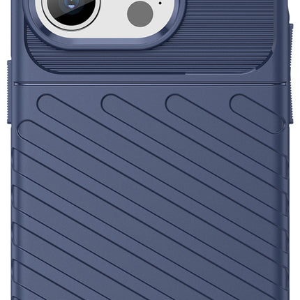 Kapa Thunder Protective Flexible Back Cover for Apple iPhone 15 Pro Max | Slim Anti Slip Rugged TPU Shockproof Full Body Bumper Case (Blue)