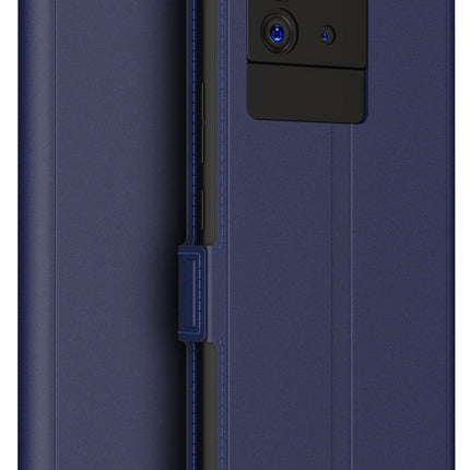 Kapa Noble Slim Magnetic Leather Flip Case Cover for IQOO Neo 6 (5G) , Magnetic and Card Holder Stand Leather Flip Wallet Case (Blue)