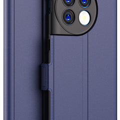 Kapa Noble Slim Magnetic Leather Flip Cover for OnePlus 11R | Card Holder Stand Leather Flip Wallet Case (Blue) - Mobizang