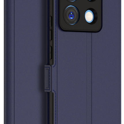 Kapa Noble Slim Magnetic Leather Flip Case Cover for Poco X6 PRO / Redmi Note 13 PRO | Card Holder Stand Leather Flip Wallet Case (Blue) - Mobizang