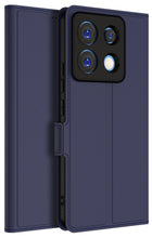 Kapa Noble Slim Magnetic Leather Flip Case Cover for Poco X6 PRO / Redmi Note 13 PRO | Card Holder Stand Leather Flip Wallet Case (Blue) - Mobizang