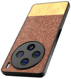 Kapa Soft Fabric & Leather Hybrid Protective Back Cover for Vivo X100 | Shockproof Slim Hard Anti Slip Back Case (Brown)