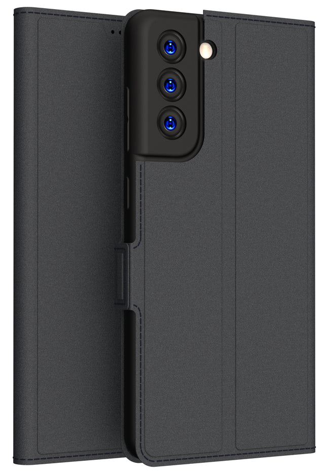 Kapa Noble Slim Magnetic Leather Flip Case Cover for Samsung Galaxy S21 FE (Black)