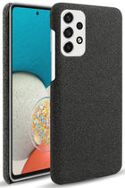 Kapa Woven Soft Fabric Case for Samsung Galaxy A73 (5G) Back Cover, Shock Protection Slim Hard Anti Slip Back Cover (Black)