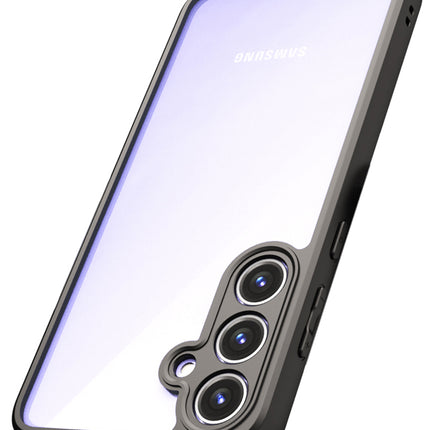 Kapa Hawkeye Clear Back Cover for Samsung Galaxy S24 | Camera Lens Protector Shockproof Slim Clear Case Cover (Black Sides)