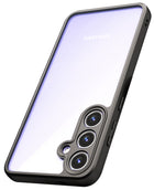 Kapa Hawkeye Clear Back Cover for Samsung Galaxy S24 | Camera Lens Protector Shockproof Slim Clear Case Cover (Black Sides)