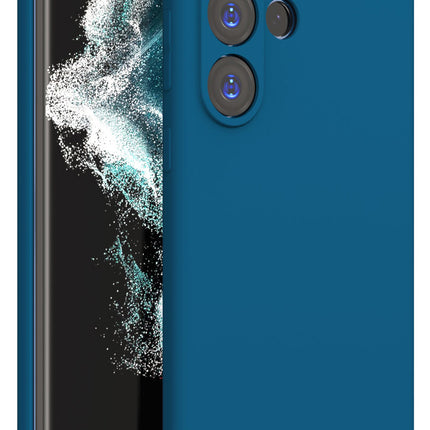Kapa Matte Protective Lens Flexible Back Cover for Samsung Galaxy S23 Ultra , Slim Silicone with Soft Lining Shockproof Full Body Bumper Case (Blue)