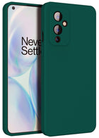 Matte Lens Protective Back Cover for OnePlus 9 / One Plus 9 , Slim Silicone with Soft Lining Shockproof Flexible Full Body Bumper Case (Green)