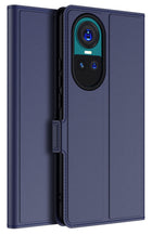 Kapa Noble Slim Magnetic Leather Flip Case Cover for Oppo Reno 10 / Reno 10 Pro (5G) | Card Holder Stand Leather Flip Wallet Case (Blue)