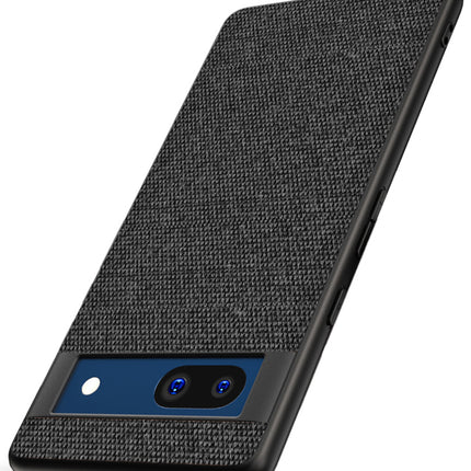 Kapa Soft Full Fabric Protective Back Case Cover for Google Pixel 7A | Shockproof Slim Hard Anti Slip Back Case (Black)
