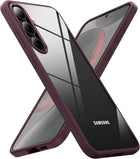 Kapa Hawkeye Clear Back Cover for Samsung Galaxy S24 PLUS | Camera Lens Protector Shockproof Slim Clear Case Cover (Red Sides)