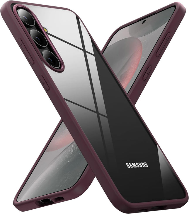 Kapa Hawkeye Clear Back Cover for Samsung Galaxy S24 PLUS | Camera Lens Protector Shockproof Slim Clear Case Cover (Red Sides)