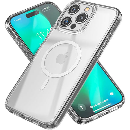 Kapa Clear Magnetic Back Cover for Apple iPhone 15 Pro Max , Compatible with MagSafe | [Military Grade Protection] Shock Proof Slim Hybrid Bumper Case