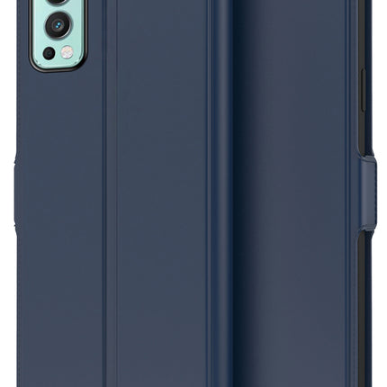 Noble Slim Flip Cover for OnePlus Nord 2 , Magnetic and Card Holder Stand Leather Flip Wallet Case (Blue)