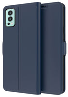 Noble Slim Flip Cover for OnePlus Nord 2 , Magnetic and Card Holder Stand Leather Flip Wallet Case (Blue)