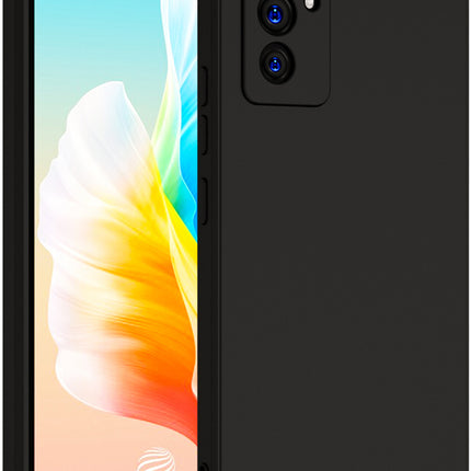 Matte Lens Protective Back Cover for Vivo V23E , Slim Silicone with Soft Lining Shockproof Flexible Full Body Bumper Case (Black)