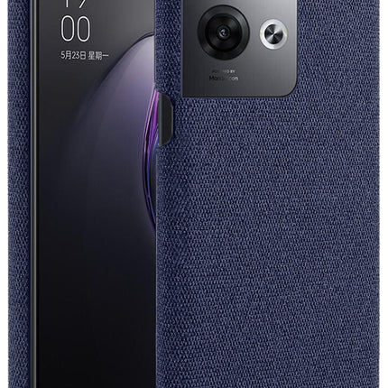 Kapa Woven Soft Fabric Case for Oppo Reno 8 PRO (5G) Back Cover,  Shock Protection Slim Hard Anti Slip Back Cover (Blue)