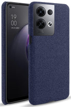 Kapa Woven Soft Fabric Case for Oppo Reno 8 PRO (5G) Back Cover,  Shock Protection Slim Hard Anti Slip Back Cover (Blue)