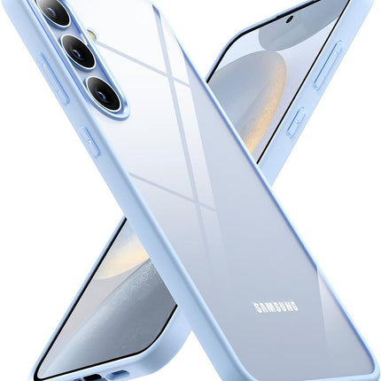 Kapa Hawkeye Clear Back Cover for Samsung Galaxy S24 | Camera Lens Protector Shockproof Slim Clear Case Cover (Blue Sides)