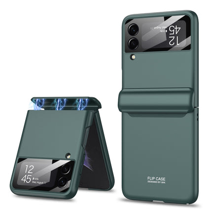 Kapa Ultra Thin Back Cover for Galaxy Z Flip3 / Z Flip 3 , Magnetic Hinge Protection and Inbuilt Glass Window Protection (Green)