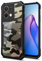 Kapa Beetle Camouflage for Oppo Reno 8 Pro (5G) Back Case, [Military Grade Protection] Shock Proof Slim Hybrid Bumper Cover (Black)