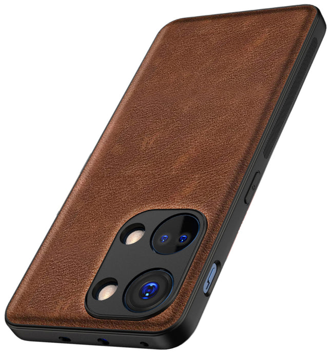 Kapa Tux Leather Back Cover for Oneplus Nord 3 | Slim Shockproof Camera Protection Bumper Case (Brown)