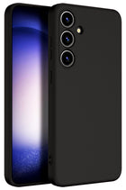 Kapa Matte Protective Lens Flexible Back Cover for Samsung Galaxy S24 Plus | Slim Silicone with Soft Lining Shockproof Full Body Bumper Case (Black)