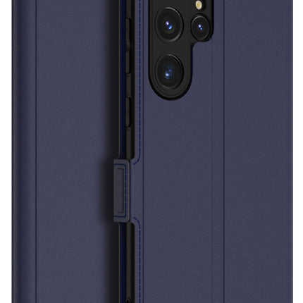 Kapa Noble Slim Magnetic Leather Flip Case Cover for Samsung Galaxy S24 Ultra | Card Holder Stand Leather Flip Wallet Case (Blue) - Mobizang