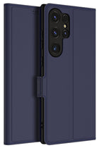 Kapa Noble Slim Magnetic Leather Flip Case Cover for Samsung Galaxy S24 Ultra | Card Holder Stand Leather Flip Wallet Case (Blue) - Mobizang