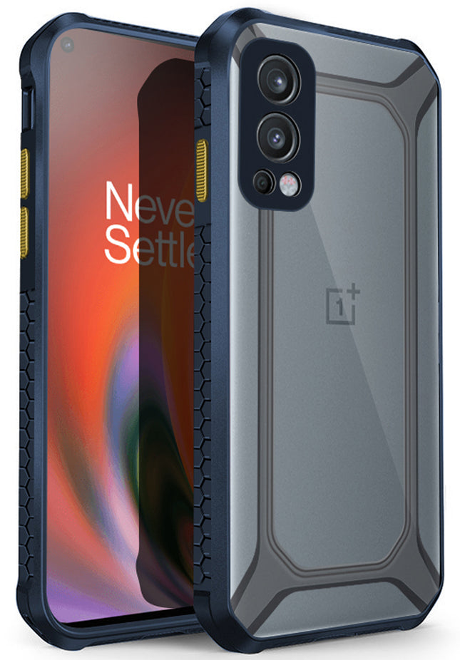 Unicorn for OnePlus Nord 2 (5G) / One Plus Nord 2 (5G) Clear Back Case, [Military Grade Protection] Shock Proof Slim Hybrid Bumper Cover (Blue)