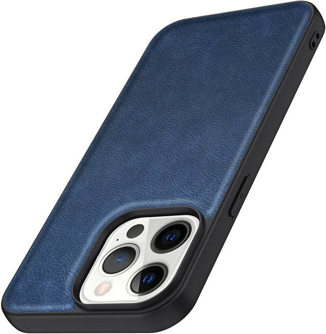 Kapa Tux Back Case for Apple iPhone 14 Pro , Slim Leather Shockproof Camera Protection Back Cover (Blue)