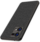 Soft Fabric Hybrid Protective Back Case Cover for Oppo F21 PRO (4G) (Black)