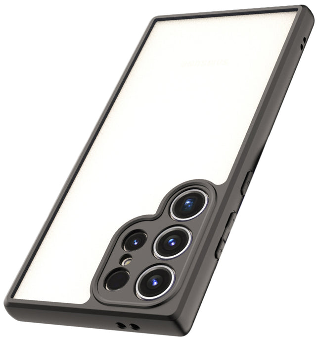 Kapa Hawkeye Clear Back Cover for Samsung Galaxy S24 ULTRA | Camera Lens Protector Shockproof Slim Clear Case Cover (Black Sides)