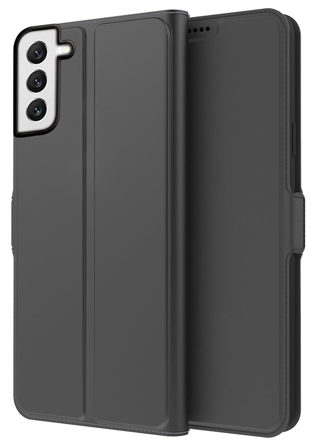 Noble Slim Flip Cover for Samsung Galaxy S22 Plus , Magnetic and Card Holder Stand Leather Flip Wallet Case (Black) - Mobizang