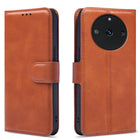 Kapa Prime Slim Magnetic Flip Cover for Realme 11 Pro | PU Leather Shockproof Folio Case with Card Holders RFID Blocking Kickstand (Brown)