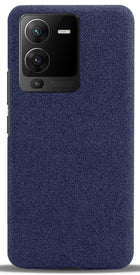 Kapa Woven Soft Fabric Case for VIVO V25 PRO (5G) Back Cover, Shock Protection Slim Hard Anti Slip Back Cover (Blue)