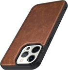 Kapa Tux Back Case for Apple iPhone 14 Pro , Slim Leather Shockproof Camera Protection Back Cover (Brown)