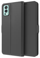 Noble Slim Flip Cover for OnePlus Nord 2 , Magnetic and Card Holder Stand Leather Flip Wallet Case (Black)