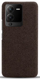 Kapa Woven Soft Fabric Case for VIVO V25 PRO (5G) Back Cover, Shock Protection Slim Hard Anti Slip Back Cover (Brown)