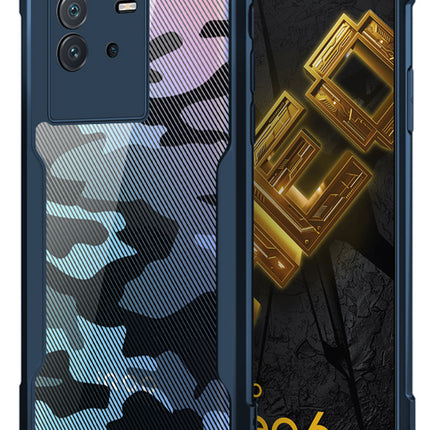 Kapa Beetle Camouflage for IQOO Neo 6 (5G) Back Case, [Military Grade Protection] Shock Proof Slim Hybrid Bumper Cover (Blue)