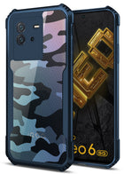 Kapa Beetle Camouflage for IQOO Neo 6 (5G) Back Case, [Military Grade Protection] Shock Proof Slim Hybrid Bumper Cover (Blue)