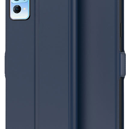 Noble Slim Flip Cover for Oppo Reno 7 Pro , Magnetic and Card Holder Stand Leather Flip Wallet Case (Blue) - Mobizang