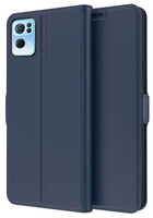 Noble Slim Flip Cover for Oppo Reno 7 Pro , Magnetic and Card Holder Stand Leather Flip Wallet Case (Blue) - Mobizang