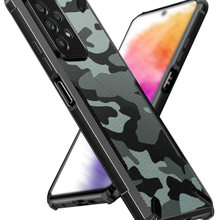 Kapa Bull Camouflage Back Cover for Samsung Galaxy A73 (5G), Shockproof Slim Hybrid Clear Case,Black