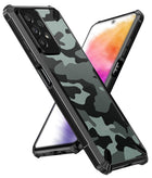 Kapa Bull Camouflage Back Cover for Samsung Galaxy A73 (5G), Shockproof Slim Hybrid Clear Case,Black